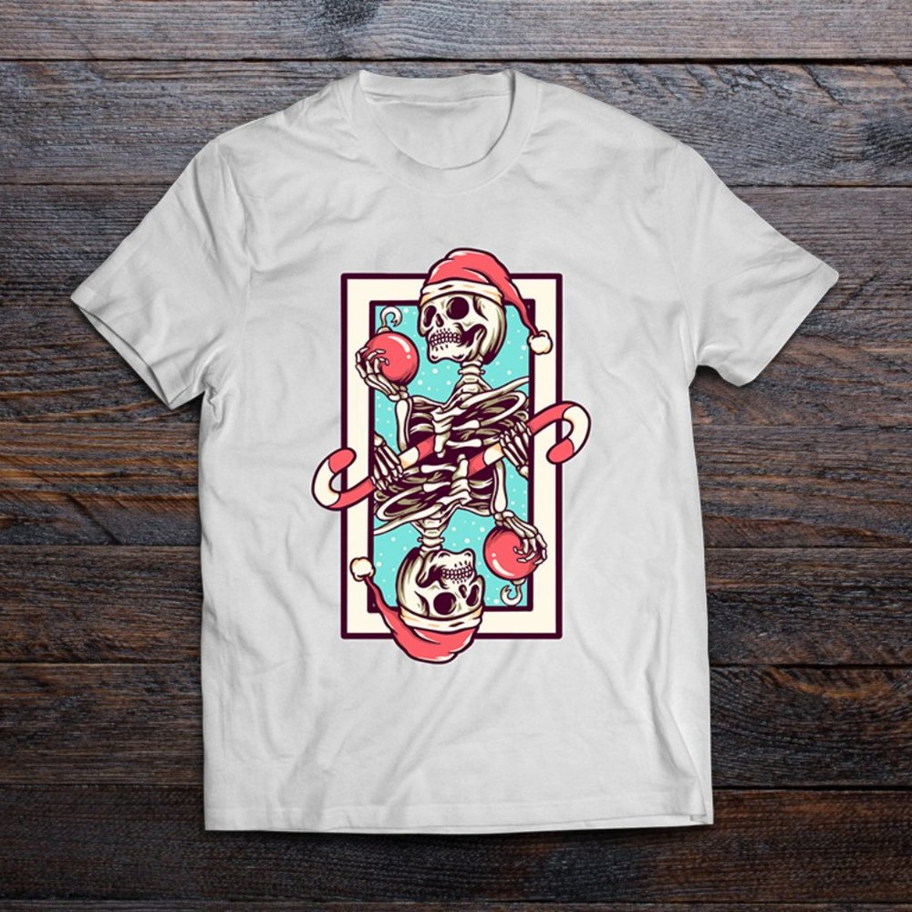 Christmas Candy Cane Skeleton Tee